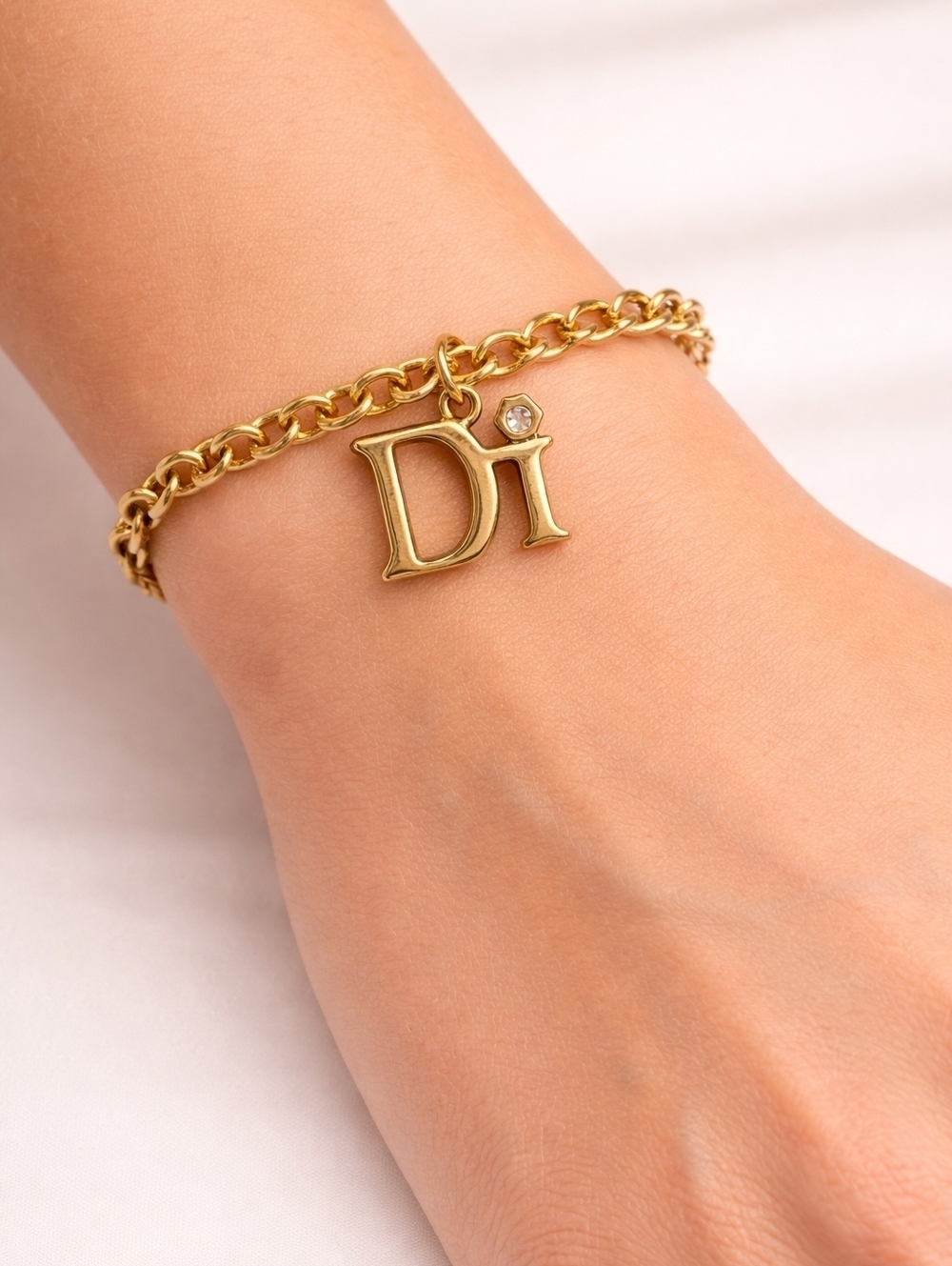 3/$30 VTG DI Monogram Charm Chain Tennis Bracelet